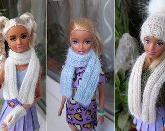 Doll clothes 1/6: Doll scarves, Fuzzy scarf for doll 11.5-12 inch. Miniature doll scarf for dolls. Winter Doll Scarf Many colors