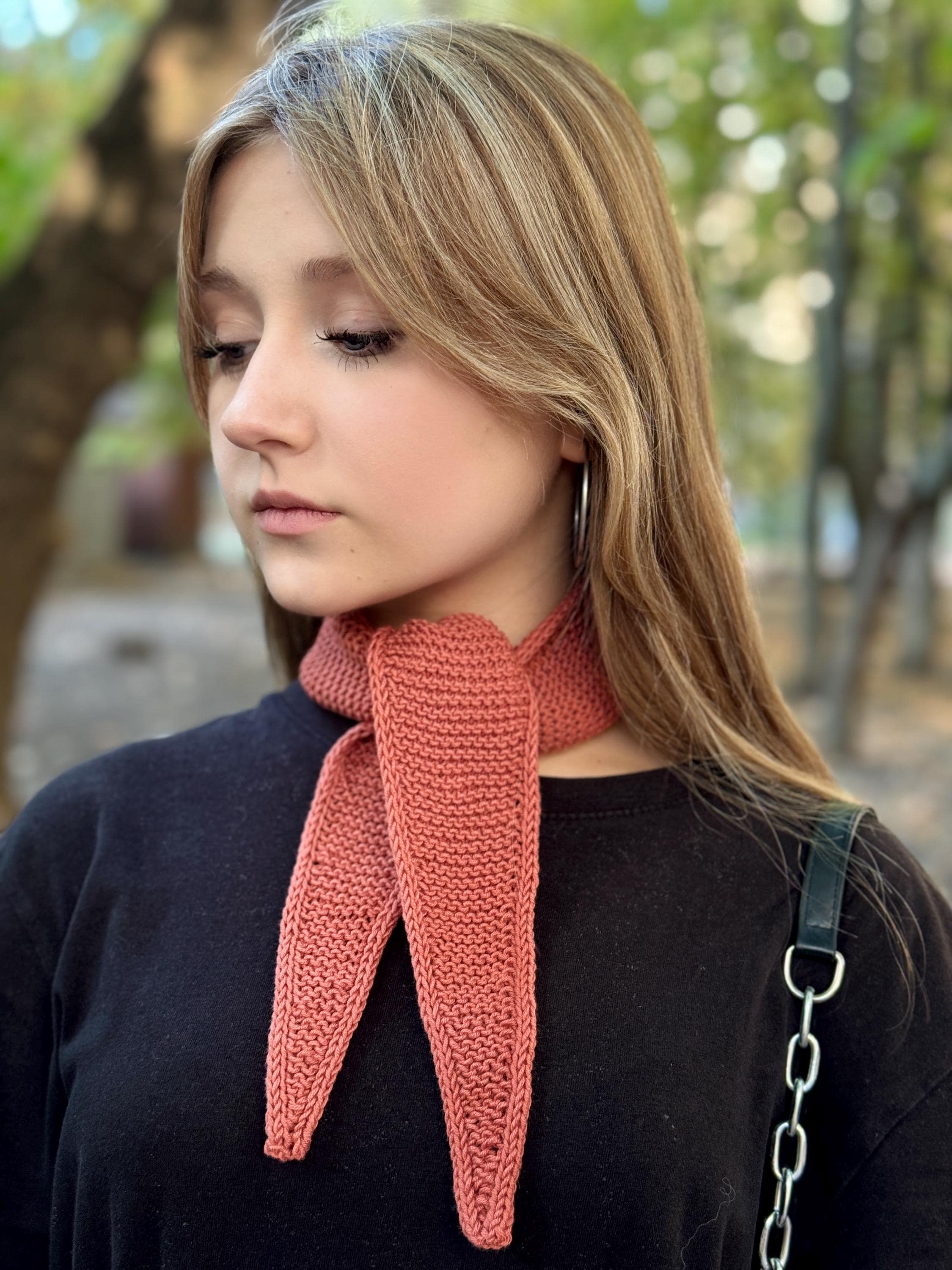 Fashion Small Neck Scarf Sophie. Terracotta Scarf, Soft Scarf