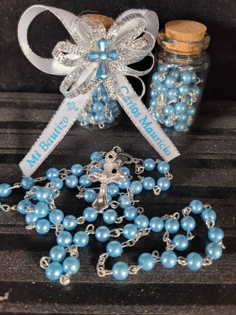 12pcs sweet 16 Recuerdos bautizo baptism favors// rosario in Etsy