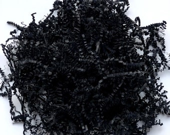 4 oz Black Crinkle Shred Paper for gift packaging, cushion packaging, filler, shredded paper