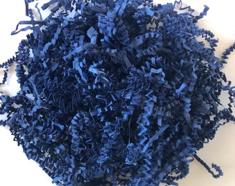 Papel triturado arrugado azul marino de 4 oz para embalaje de regalos, embalaje acolchado, relleno, papel triturado - Azul oscuro