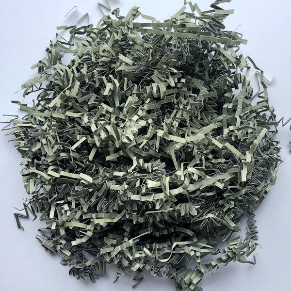 Dusty Sage Green Crinkle Shred Paper for gift packaging, cushion packaging, filler, shredded paper