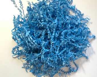 Papel triturado arrugado azul cielo de 4 oz para embalaje de regalos, embalaje acolchado, relleno, papel triturado