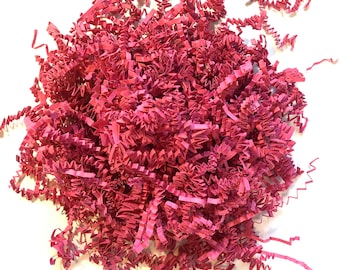 Raspberry Pink or Fuchsia Crinkle Shred Paper for gift packaging, cushion packaging, filler, shredded paper