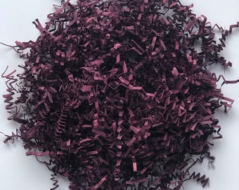Papel triturado arrugado color burdeos de 4 oz para embalaje de regalos, embalaje acolchado, relleno, papel triturado - Cabernet, Borgoña, vino