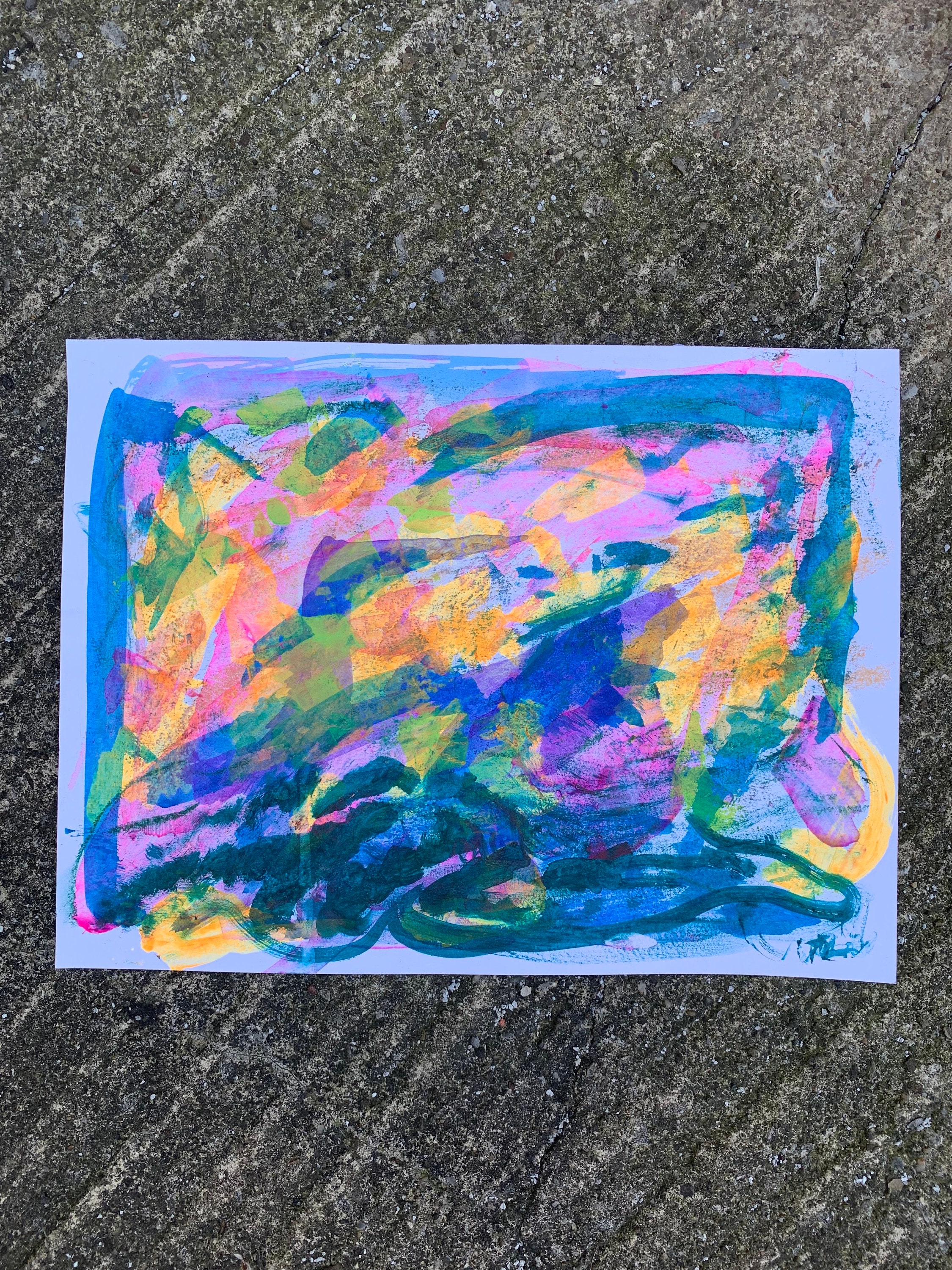 抽象画 美術　ミクストメディア 紙にインクで描いたオリジナルのミクストメディア抽象画 - Etsy 日本