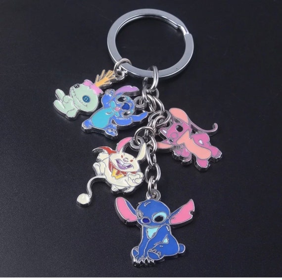 Stitch and Angel Keychain Etsy