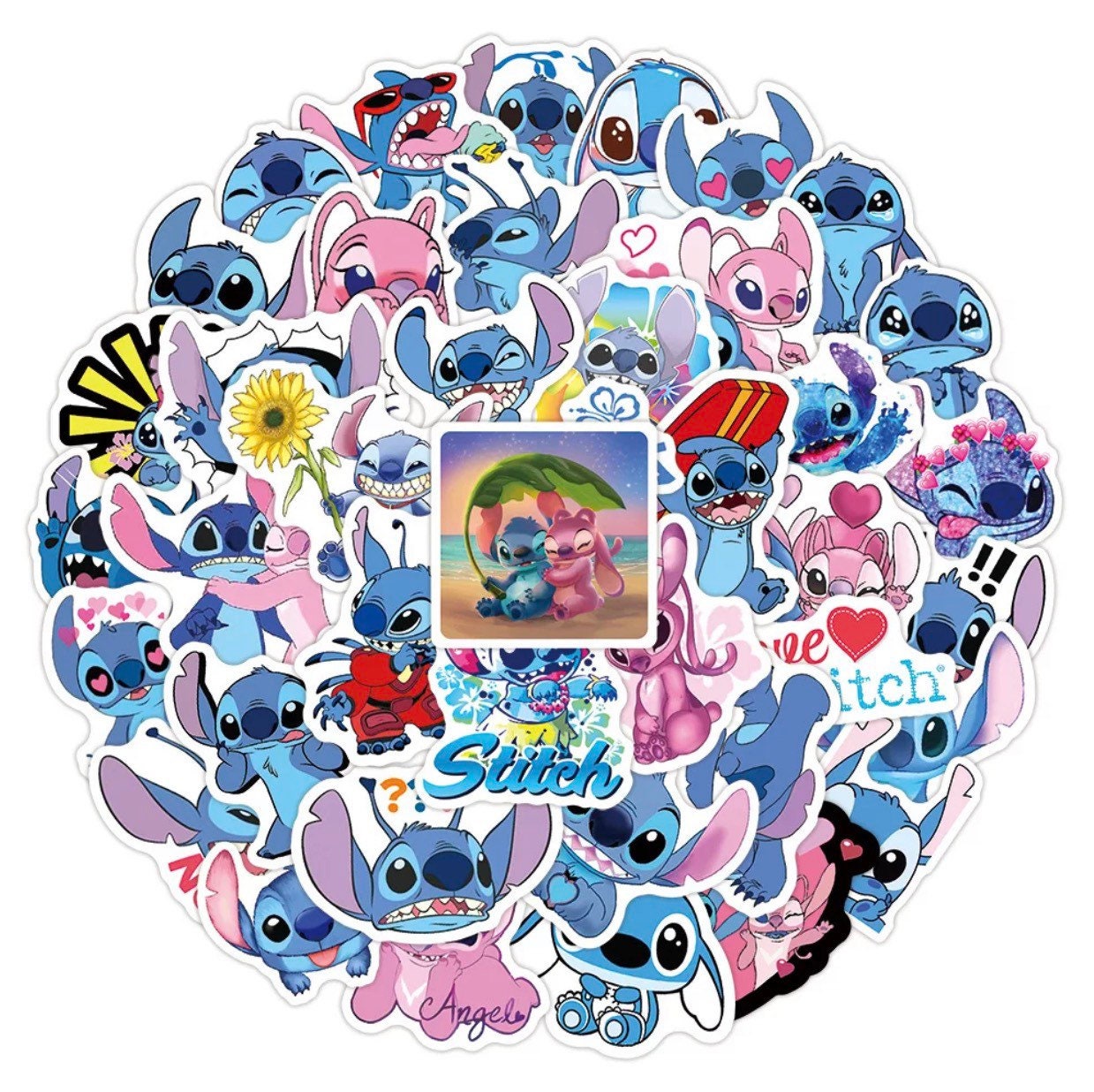 Stitch  Complicated But Cute 2 Classic Round Sticker - Custom Fan Art