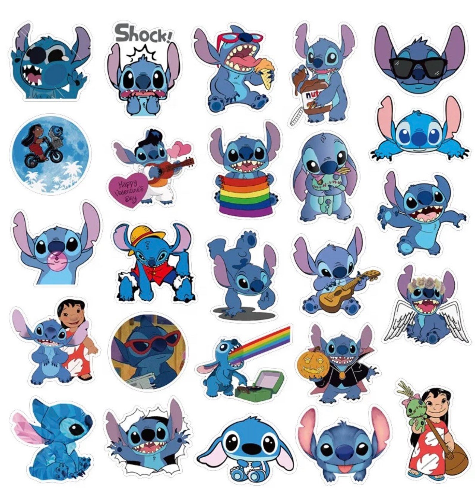 Cute Stitch Stickers Pack Laptop Decals Waterproof Sticker