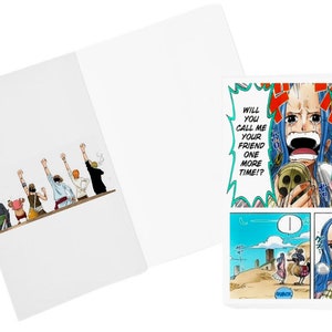 Carte A6 One Piece, Anime Farewell Goodbye Friend, Scène d'alabasta, Moments émouvants
