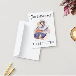 2 cartes d'anniversaire de mariage Naruto et Hinata, coeur d'amour, valentine NaruHina, design A6