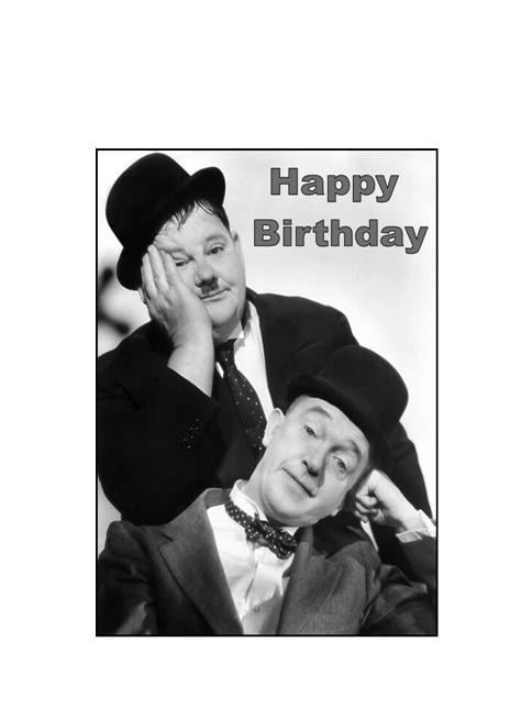 Laurel & Hardy Inspired Birthday / Christmas Cards. 5" x 7"