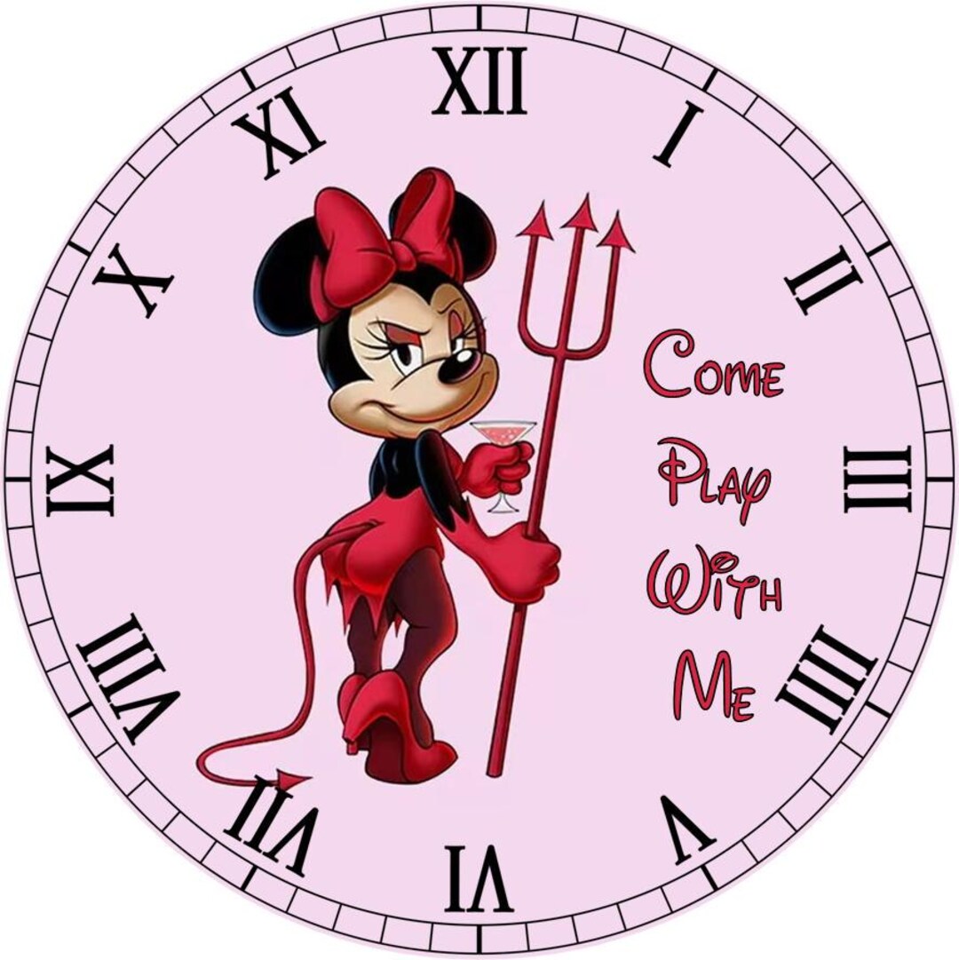 Minnie Mouse Come Play With Me. CD Clock. With Free