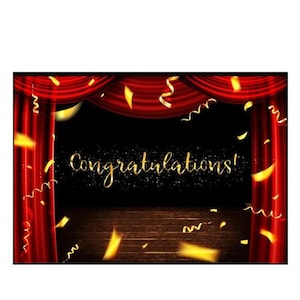 Op theater geïnspireerde felicitatiekaarten. 5 x 7 inch