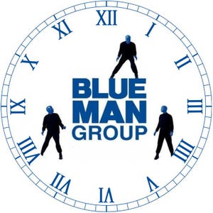 Blue Man Group. The Musical. CD Clock. With free stand or wall hang.