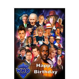Doctor Who inspireerde verjaardags-/kerstkaarten. 5 x 7 inch