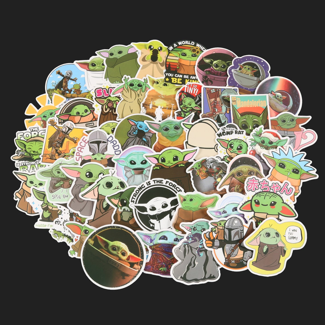 50 PCS Baby Yoda Sticker Pack Cute Grogu Stickers Star Wars Etsy