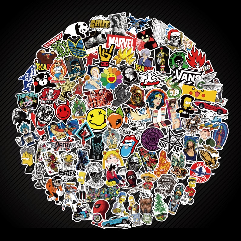 100 Random Sticker Pack Stickers Decals Vinyl for Laptop Etsy