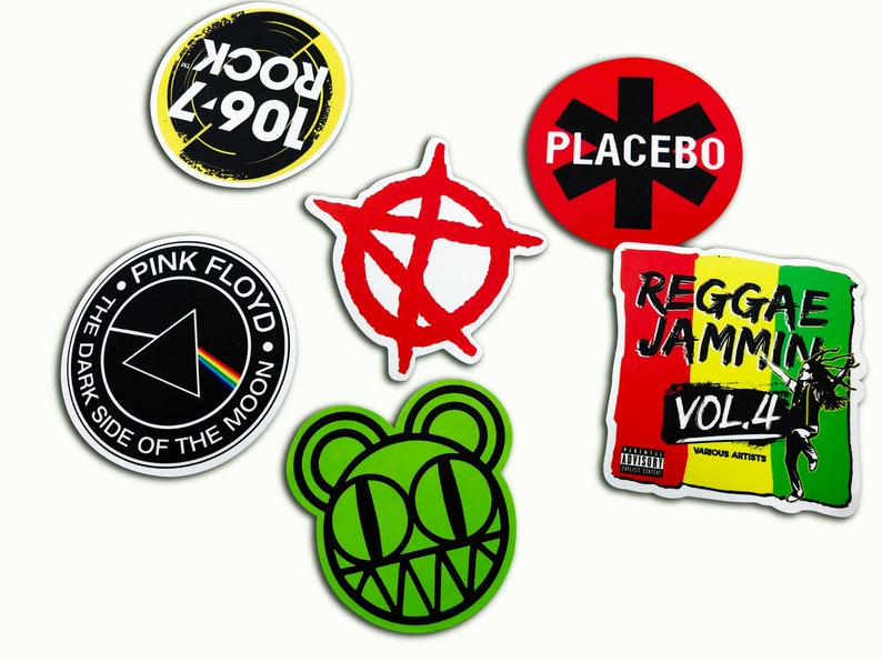 100 PCS Rock Band Logo Stickers Decal Lot Punk Music Vinyl Etsy