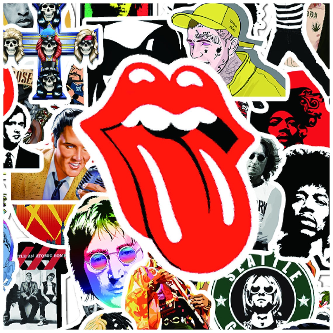 50 PCs Rock and Roll Music Stickers for Personalize Laptop Etsy