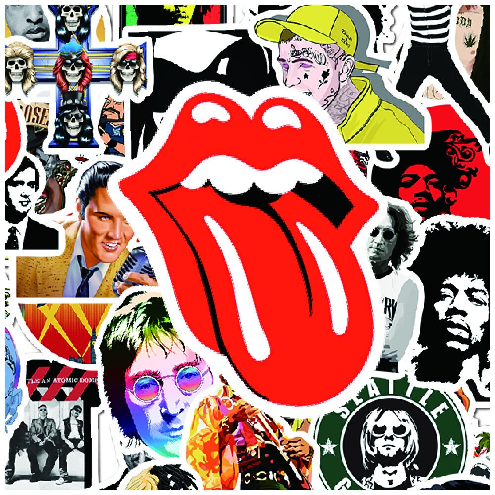 50 PCs Rock and Roll Music Stickers for Personalize Laptop Etsy