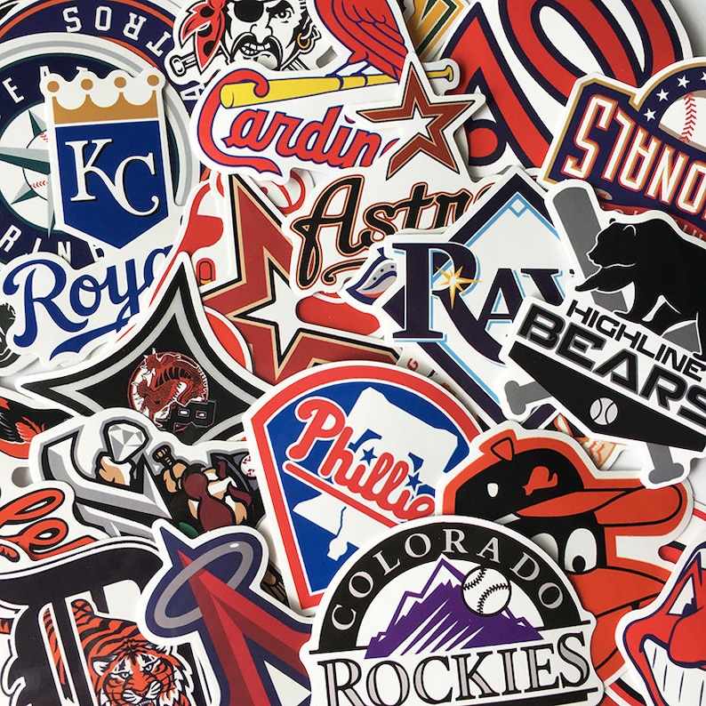 50 PCS MLB Baseball Team Logo Sticker Pack Etsy