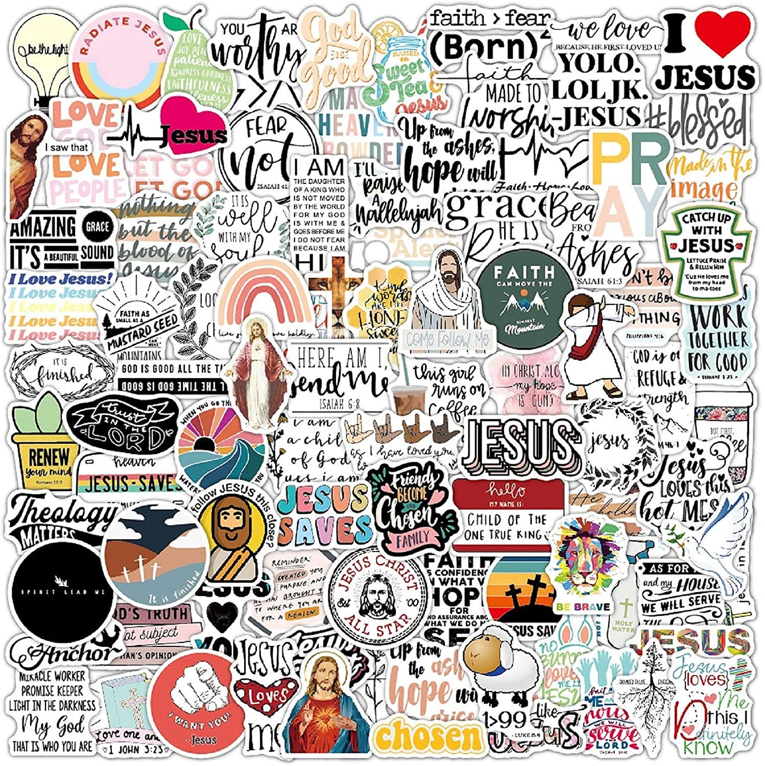 50PCS Jesus Christian Stickers Religious Bible Laptop Faith Etsy