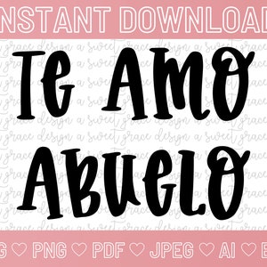 テ・アモ・アブエロ - SVG | PNG | PDF | jpeg |あい | eps |デジタル |フェリス・ディア・デ・ロス・パドレス |スペインの父の日 |ディア・デル・パパ |レガロパパ