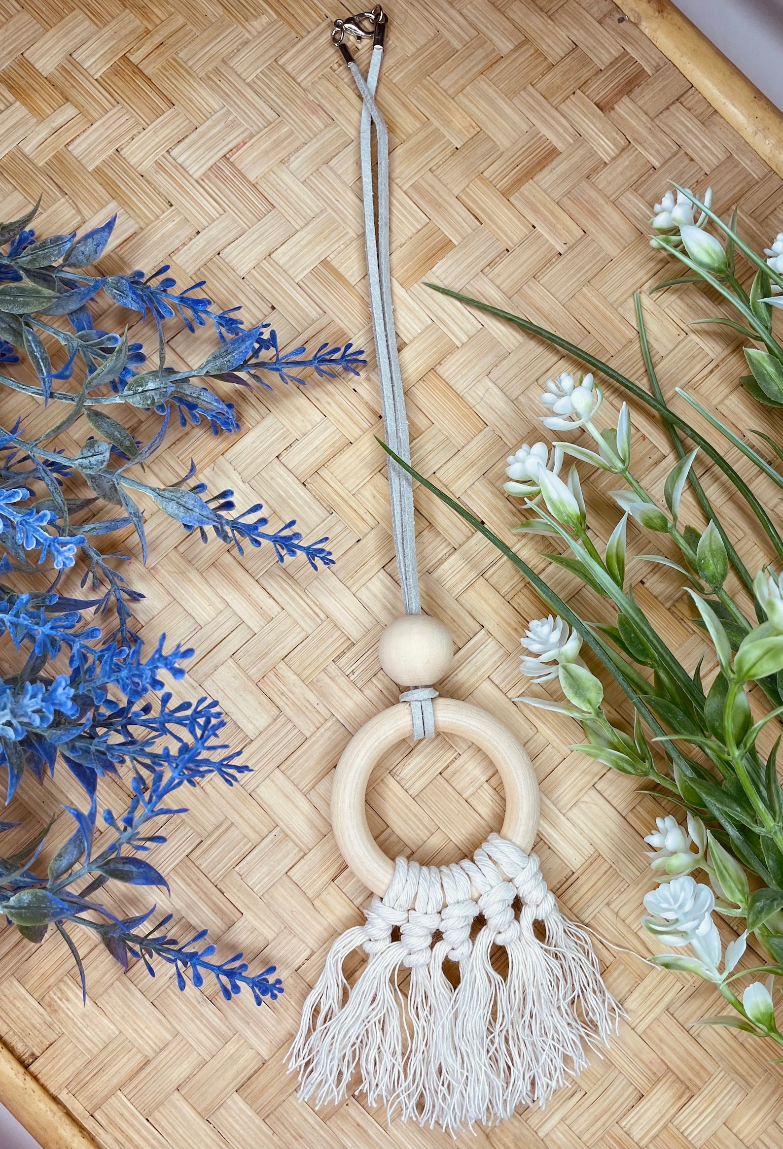 Macrame Car Diffuser Car Accessories Essential Oil Wood | Etsy