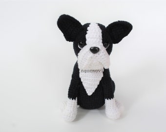 Boston Terrier crochet puppy amigurumi Boston Terrier handmade craft