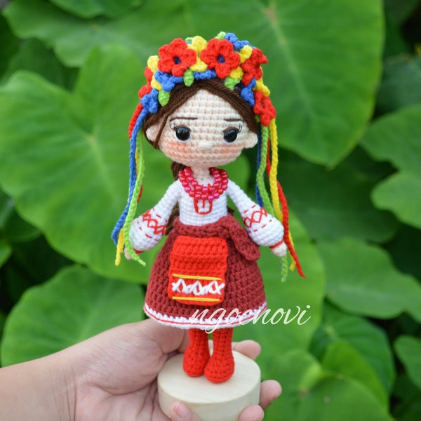 Ukrainian Vyshyvanka Doll Crochet Ukrainian Girl in traditional costume amigurumi doll crochet Handmade Ukrainian Souvenir Vintage Girl