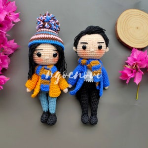 Couple Crochet Doll Handmade Couple Doll Stuffed Plush Couple Valentine Crochet Gift Custom Couple Doll Wedding Couple Look Alike Doll toys