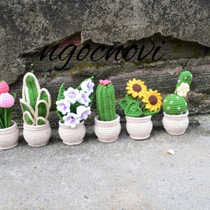 Lirio de los valles, planta de serpiente, girasol, tulipán, cactus, macetas de ganchillo, decoraciones, macetas encantadoras, macetas de mesa, decoración de interiores