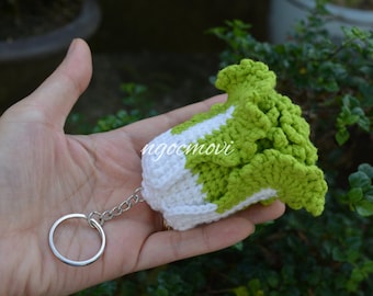 Crochet Little Cabbage, Cabbage Crochet toy Handmade Crochet Keychain Cabbage Celery Cabbage Amigurumi Stuffed Plush Cabbage
