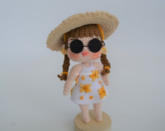 Crochet doll Chubby Girl Crochet Amigurumi Fat Girl Doll Mini Amigurumi Cute Girl Chubby Girl Keychain