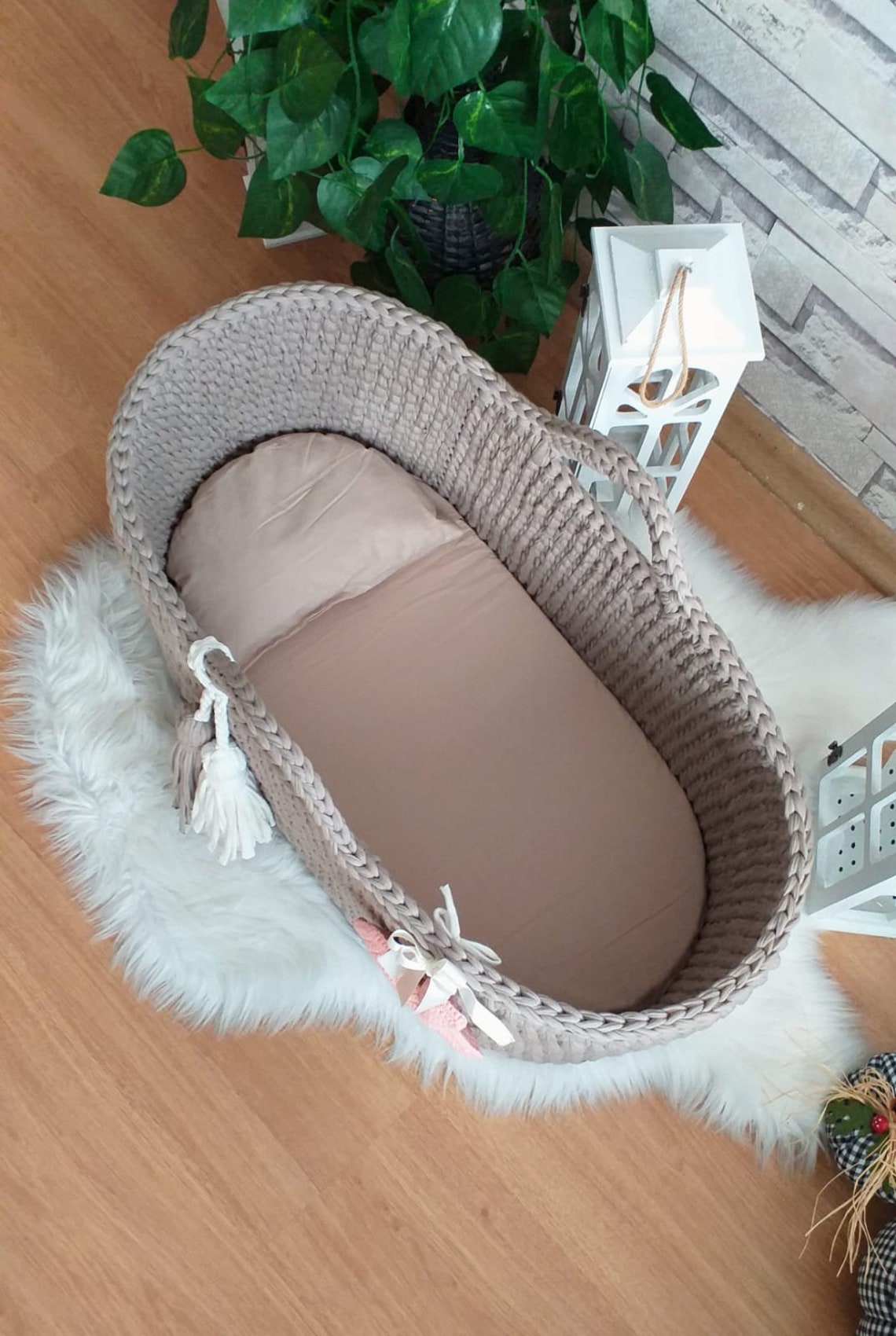 Big Moses Basket Handmade Moses Basket Knit Moses Etsy