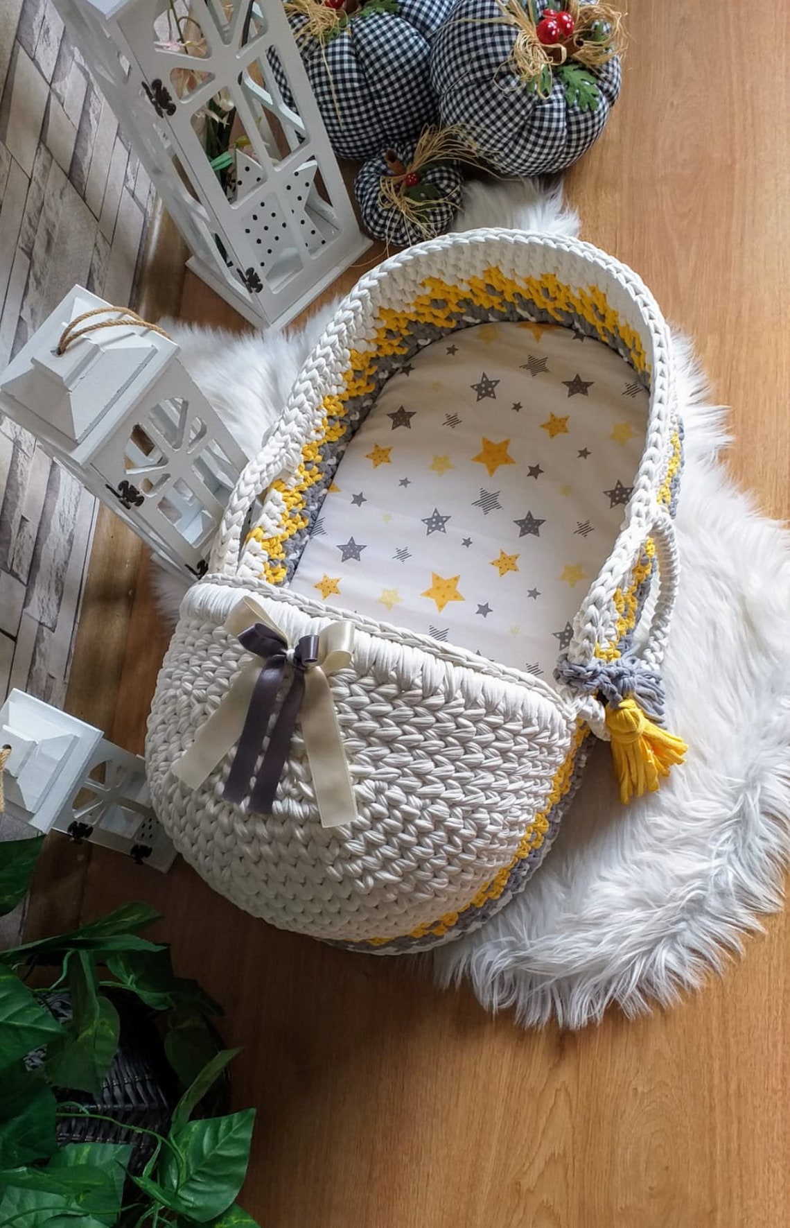 Moses Basket Baby Personalized Newborn Girl Coming Home Etsy
