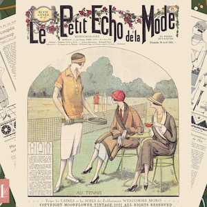 Revista francesa de los años 20 Le Petit Echo de la Mode 26 de abril de 1925 PDF Revista digital Ephemera francesa, Anuncios vintage, Moda de los años 20
