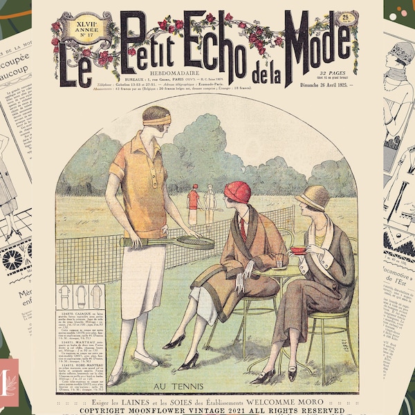 1920s French Magazine Le Petit Echo de la Mode 26 April 1925 PDF Digital Magazine French Ephemera, Vintage Advertisements, 1920's Fashion