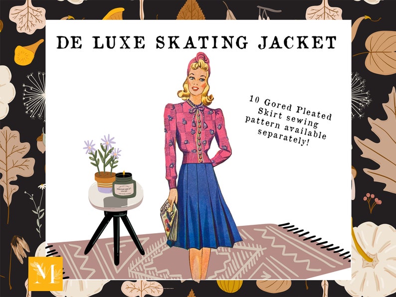 Knitting Pattern De Luxe Skating Jacket Australian Home Journal May 1941 Vintage 1940s Fashion