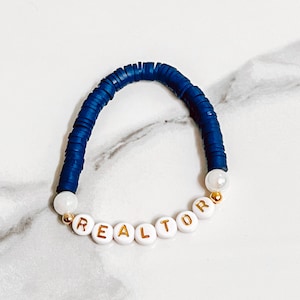 Real Estate Agent Bracelet, Realtor Bracelet, Realtor Gifts, Gifts for Realtor, Gifts for Agent, Real Estate Agent Gifts, Heishi Bracelet