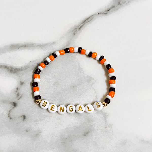 Cincinnati Bengals Bracelet, Cincinnati Bengals, Bengals Gifts, NFL Gifts, Beaded Bracelet, Football Bracelet, Football Jewelry, Cincinnati