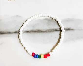 Pride Bracelet, Rainbow Bracelet, LGBTQIA+ Community Support, Charity Bracelet, Seed Bead Bracelet, LGBT Ally Bracelet, Trevor Project