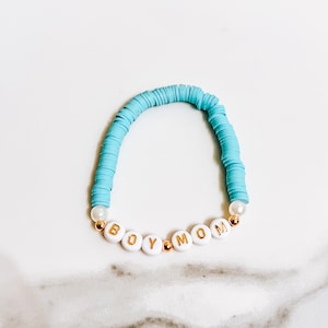 Boy Mom Jewelry, Boy Mom Bracelet, Blue Bead Bracelet, Mama Gifts, Mom Gifts, Mom Jewelry, Boy Mama, Boy Mom Gift, Baby Shower Gift, New Mom