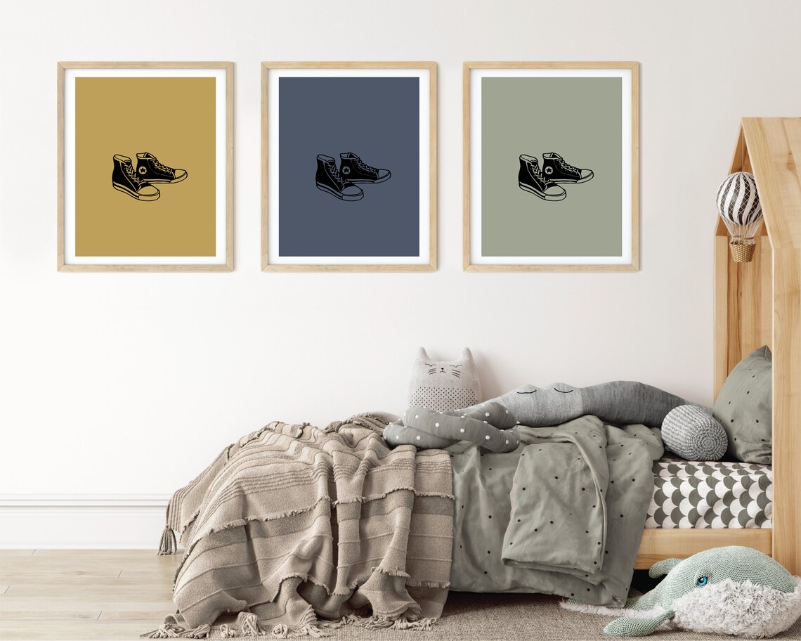 Set of 3 Converse Shoes Wall Art Print Instant Digital | Etsy