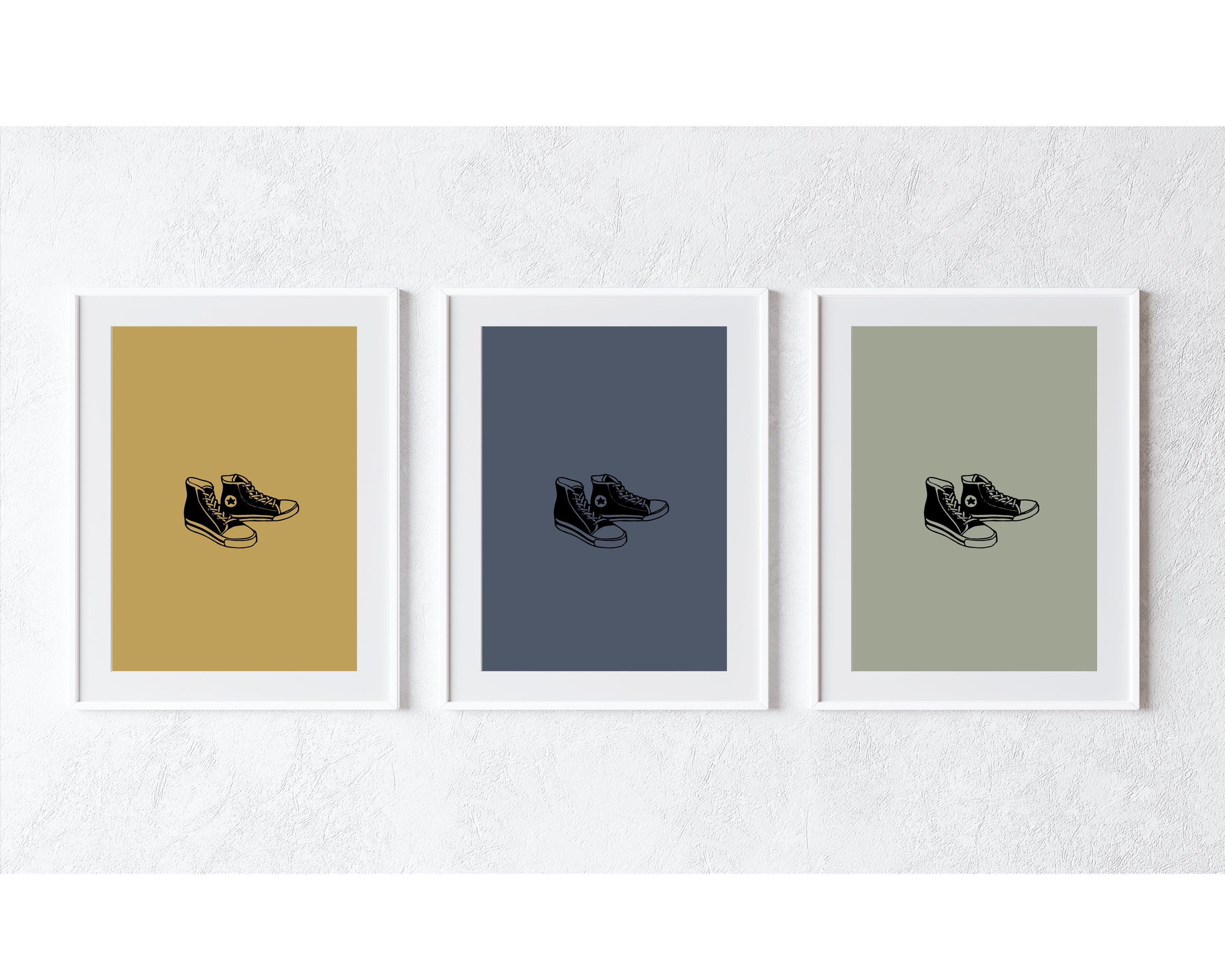 Set of 3 Converse Shoes Wall Art Print Instant Digital | Etsy