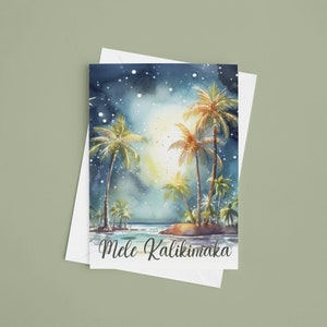 Mele Kalikimaka, Printable Hawaiian Christmas Card, Merry Christmas in Hawaii, Holiday Greetings Hawaiian Style, Merry Christmas from Hawaii