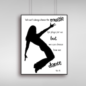 Wall Art Printable, Home Decor, Birthday Gift for her, Digital Download Music Art, &quot;We can&#39;t always choose&quot; Wall Art Quote, Music Gift