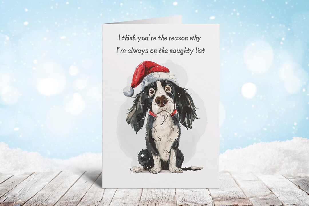 Funny Dog Christmas Card: Humorous Holiday Greeting (PDF) - Etsy