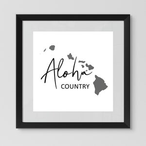 Wall Art Printable, Home Decor, Aloha Country Print, Aloha Wall Art, Hawaiian Islands, Hawaii Art Print, Aloha Instant Download Print